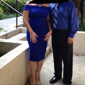 Colbalt Blue midi body con dress